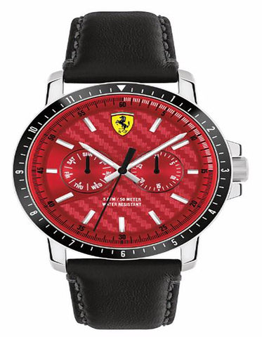 Scuderia Ferrari Turbo Watch - Black Rotating Bezel - Day and Date Sub-Dials - 0830449_bf281b22-8c5d-4a9b-ba25-0ef9efcf110d