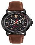 Scuderia Ferrari Turbo Watch - Black Metal - Brown Leather Strap - Rotaing Bezel - 0830452_f1f37bed-1a5c-423e-a941-9b8ea5ace0a9