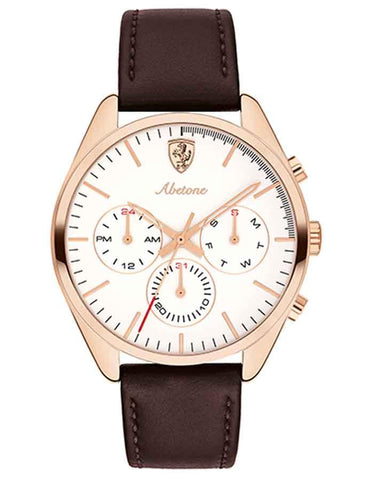 Scuderia Ferrari Mens Abetone Chronograph Watch - Rose Gold-Tone - Leather - 0830504