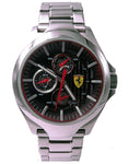 Scuderia Ferrari Aero Mens Watch - Stainless Steel - Black Chrono Dial -Bracelet - 0830508