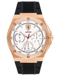 Scuderia Ferrari Aspire Watch - Rose Gold-Tone - White -  Sub-dials - Silicone - 0830555