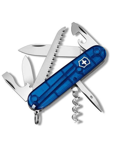 Victorinox Swiss Army Camper Knife - Sapphire - 12 Tools - Wood Saw - Key Ring - 1.3613.T2RUS1