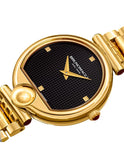 Bruno Magli Womens Miranda Gold-Tone Watch - Checkered Dial - Bordeax Cabochon - 11.171022.GGA_a7242347-e6ea-4e6b-920c-a46825dc7443