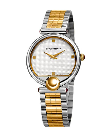 Bruno Magli Womens Miranda Two-Tone Watch - Checkered Dial - Bracelet - 11.171022.SW_20d201b1-7fff-4712-9dda-b86da3b61d8d