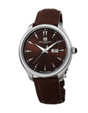 Bruno Magli Mens Luca Stainless Steel Watch - Perforated Band - Dark Brown - 16.171121.SD_36126a23-c353-428f-a865-c3c5ea45de22