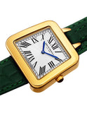 Bruno Magli Womens Emma Gold-Tone Signature - Embossed Leather Strap - Green - 17.171141.GHA_75b5c46b-8504-4154-956b-9e7d0ef4d317