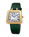 Bruno Magli Womens Emma Gold-Tone Signature - Embossed Leather Strap - Green - 17.171141.GH_fdab767c-b94f-4725-b3b2-8e32f015cf59