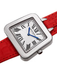 Bruno Magli Womens Emma Stainless Steel Signature - Embossed Leather Strap - Red - 17.171141.SRA_9199f8d6-f526-432e-b3ee-ca2605fbfa7c