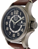 Luminox Mens Automatic Day Date Watch - Black Dial - Brown Leather Strap - 1801A