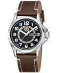 Luminox Mens Automatic Day Date Watch - Black Dial - Brown Leather Strap - 1801