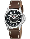 Luminox Mens Automatic Day Date Watch - Black Dial - Brown Leather Strap - 1801