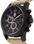 Luminox Mens Atacama Field Alarm Chronograph - Black Dial and PVD Case - Leather - 1945A