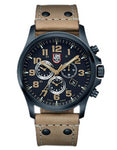 Luminox Mens Atacama Field Alarm Chronograph - Black Dial and PVD Case - Leather - 1945