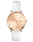 Lacoste Moon Ultra Slim Womens Watch - Rose-Tone Case & Dial - White Leather - 2000949_12256fe2-3036-4017-bb60-3101586b5818