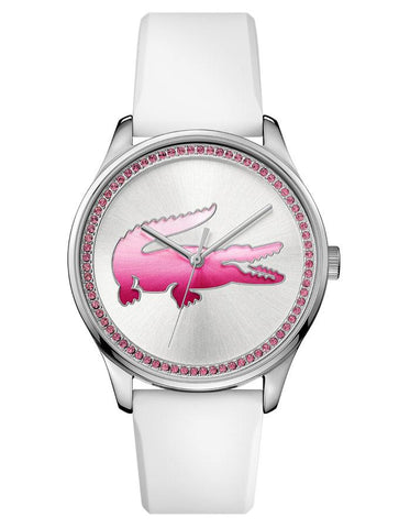 Lacoste Victoria Womens Watch - Pink Accents - White Rubber Strap - Swarovski - 2000970_4a128f91-bf98-4345-989c-f1950188dd9e