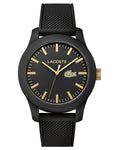 Lacoste 12.12 Watch - Black Case & Dial - Rubber Strap - Gold-Tone Accents - 30m - 2010818_f7c5c0f4-9849-42c4-99a2-aebb8ef21a5c