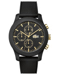 Lacoste 12.12 Mens Chronograph - Black Case & Dial - Strap - Gold-Tone Accents - 2010826