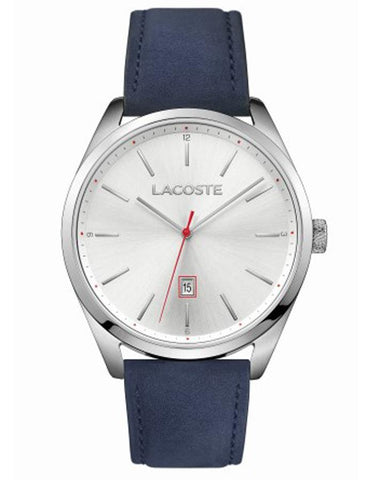 Lacoste Mens San Diego Watch - Stainless Steel - Blue Nubuck Strap - Silver Dial - 2010909