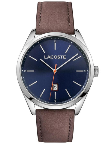 Lacoste Mens San Diego Watch - Stainless -  Brown Leather Strap - Date - 50m - 2010910