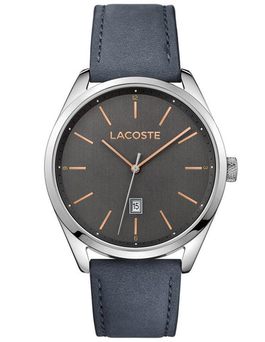 Lacoste Mens San Diego Watch - Grey Dial - Suede Leather Strap - Date - 50m - 2010911