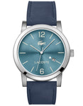 Lacoste Mens Metro Watch - Stainless Steel - Date - Blue Suede Leather Strap - 2010925