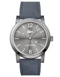 Lacoste Mens Metro Watch - Stainless Steel - Date - Gray Suede Leather Strap - 2010926