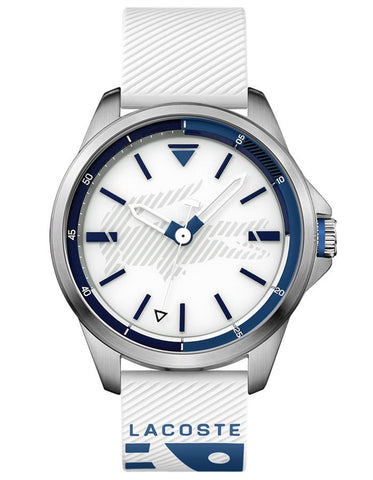 Lacoste Mens Capbreton Watch - Stainless Steel - White Dial - White Silicone - 2010942