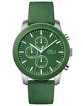 Lacoste 12.12 Mens Chronograph - Stainless - Green Dial - Green Fabric & Leather - 2010946