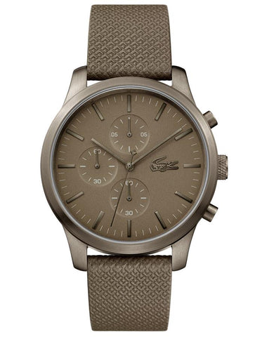 Lacoste 12.12 85th Anniversry Mens - Chronograph - Khaki Metal - Pique Leather - 2010949