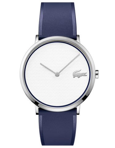 Lacoste Mens Moon Golf Capsule Watch- Stainless Steel-White Dial -Silicone Strap - 2010951