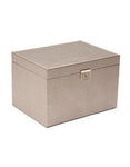 WOLF Palermo Large Jewelry Box - Smooth Pewter Leather - LusterLoc - 2130-78