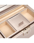 WOLF Palermo Small Jewelry Box - Smooth Pewter - Leather - LusterLoc - 2131-78B