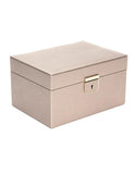 WOLF Palermo Small Jewelry Box - Smooth Pewter - Leather - LusterLoc - 2131-78