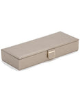 WOLF Palermo Safe Deposit Jewelry Box - Smooth Pewter Leather - LusterLoc - 2135-78A