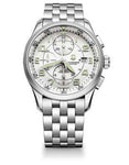 Victorinox Swiss Army Airboss Mechanical Chrono - Silver/White - Steel Bracelet - 241621