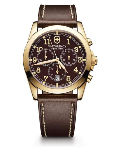 Victorinox Swiss Army Mens Infantry Chronograph - Gold-Tone Case - Brown Dial - 241647_bf431874-9563-427d-9317-c179946a5593