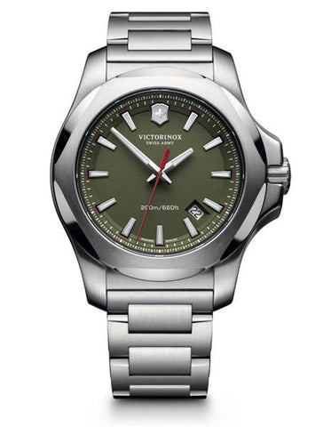 Victorinox Swiss Army Mens I.N.O.X. Watch - Link Bracelet - Green Dial - Date - 241725.1