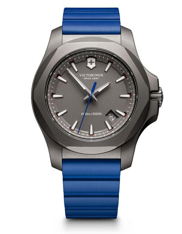 Victorinox Swiss Army Mens INOX Titanium - Blue Strap - Grey Dial - 200m - Date - 241759_de9dab85-2d55-4a66-b6f0-2d28810e046f