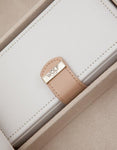 WOLF Chloé Medium Jewelry Box - White Patterned Leather - Travel Case - 3010-53C