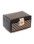 WOLF Chloé Small Jewelry Box - Black Patterned Leather - Mirror - LusterLoc - 3011-02