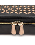 WOLF Chloé Zip Jewelry Case - Black Patterned Leather - LusterLoc - 3012-02C