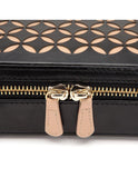 WOLF Chloé Zip Jewelry Case - Black Patterned Leather - LusterLoc - 3012-02C