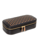 WOLF Chloé Zip Jewelry Case - Black Patterned Leather - LusterLoc - 3012-02