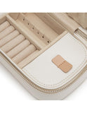 WOLF Chloé Zip Jewelry Case - White Patterned Leather - LusterLoc - 3012-53B