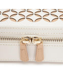 WOLF Chloé Zip Jewelry Case - White Patterned Leather - LusterLoc - 3012-53C