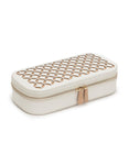 WOLF Chloé Zip Jewelry Case - White Patterned Leather - LusterLoc - 3012-53