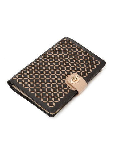 WOLF Chloé Jewelry Portfolio - Black Patterned Leather - LusterLoc - 3013-02