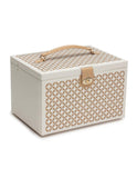 WOLF Chloé Large Jewelry Box - White Leather - Travel Case - Mirror - 3015-53