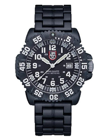 Luminox Mens Sea PC Carbon Watch - White Markers - Black Case & Bracelet - 200m - 3052