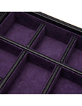 WOLF Blake Cufflink Box - Black Pebble Leather & Purple - 11 Compartments - 3053-28C_155d0a05-7d01-427e-8ee8-86f61e4ceb0b